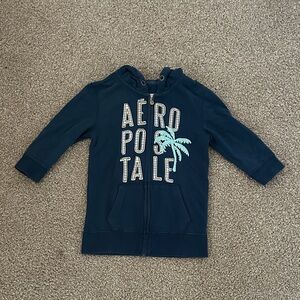 Aeropostale Navy Blue Hoodie with Palm Design